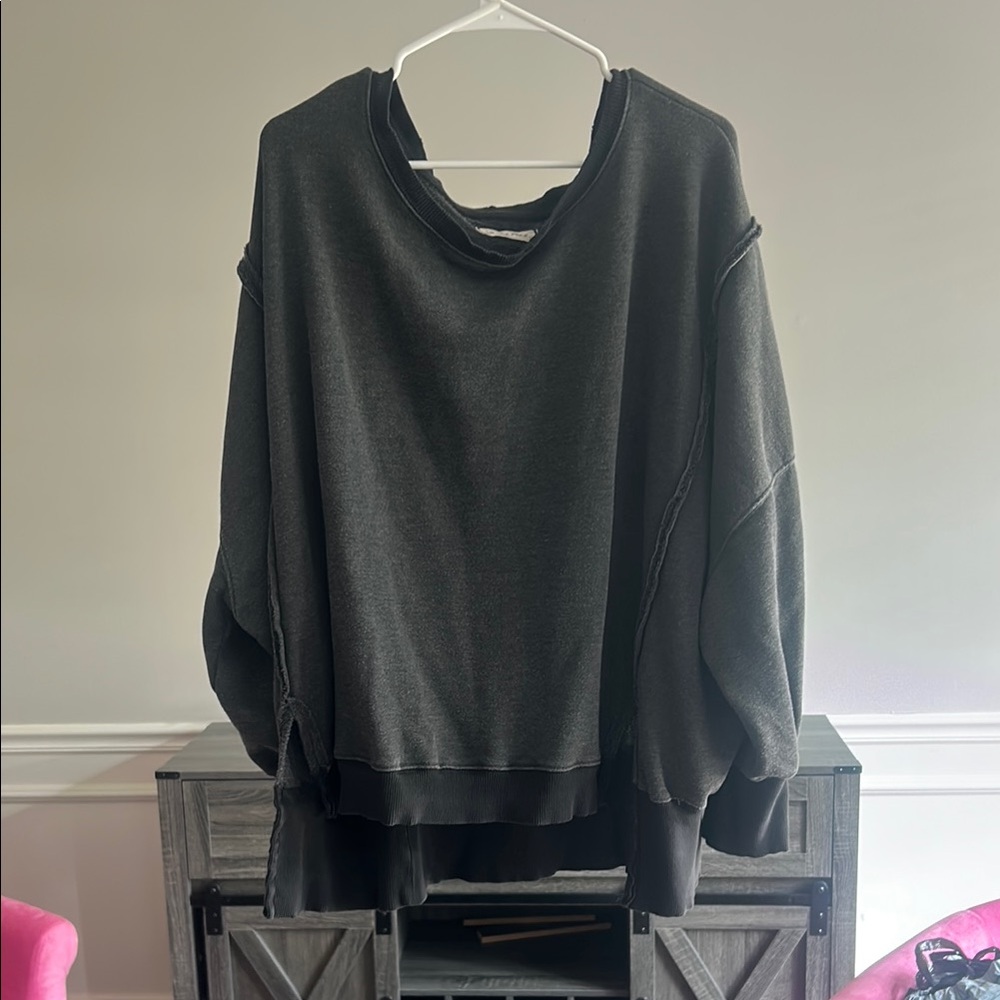 Free People Black Off-the-Shoulder Sweater
